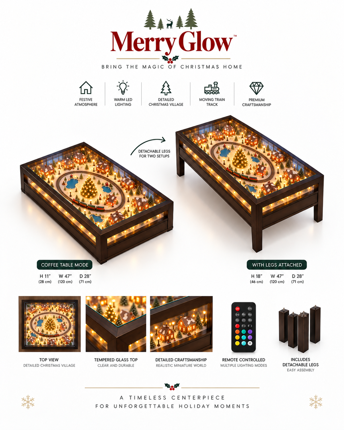 MerryGlow™ Christmas Village Coffee Table